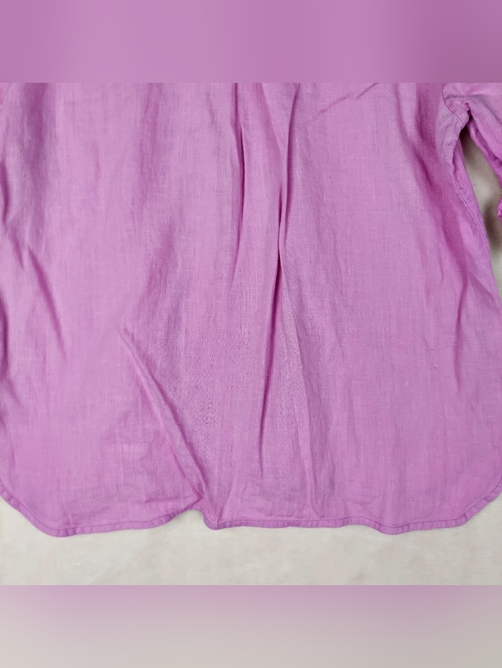 Sleeper Linen Lounge Suit Button Front Shirt & Shorts Pajama Set XS Lavender - Picture 9 of 16